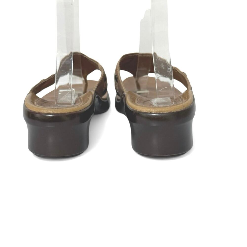 Ariat Women’s Slip On Leather Toe Post Heeled Sandals Metallic Accent Size 8.5 - Picture 4 of 11
